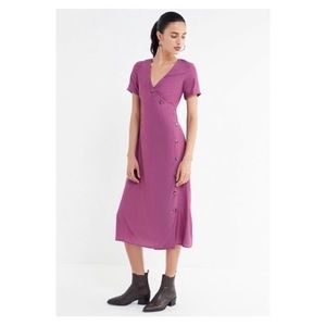 UO button-front wrap midi dress